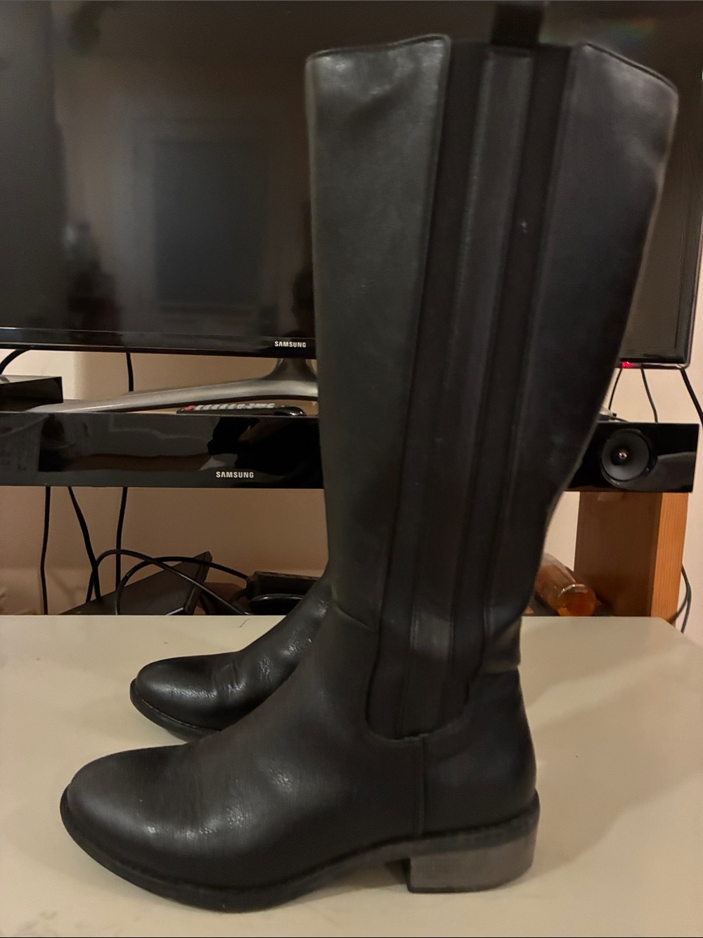 Women's Black Tall Side Zip Riding Boots
